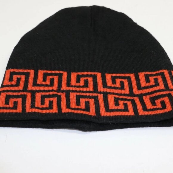 GIANNI VERSACE BEANIE ICAPR01 RN 118861 IT01894 CLG 032FROM 2017 BLACK-ORANGE - Picture 1 of 5